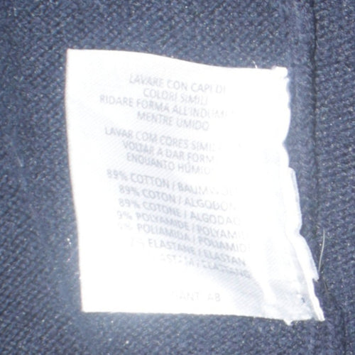 Gant Men's Blue 2XL Full Zip Cotton Knit Jumper