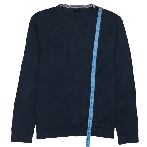 Hugo Boss Men's Blue Slim Fit Crew Neck Logo Sweatshirt XL