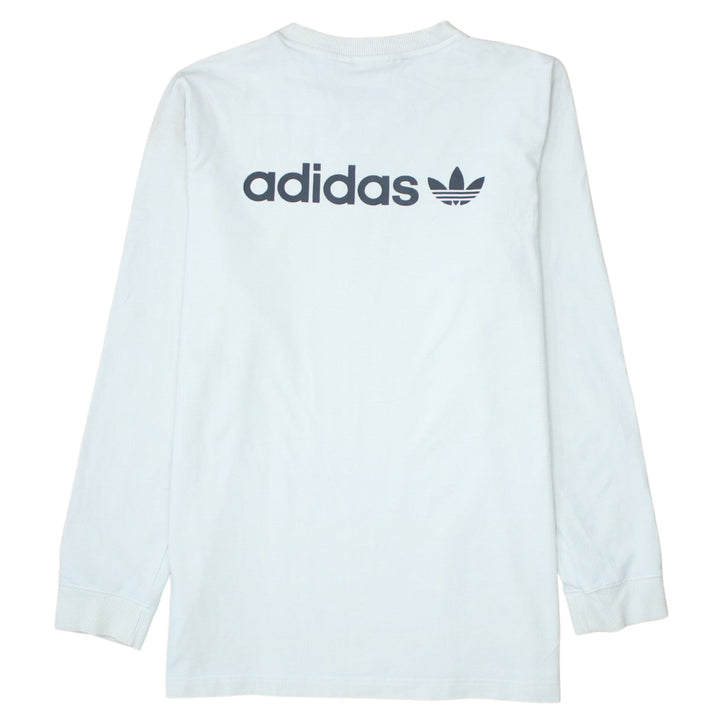 Adidas Womens White Crew Neck Long Sleeve Pullover Sweatshirt UK 12
