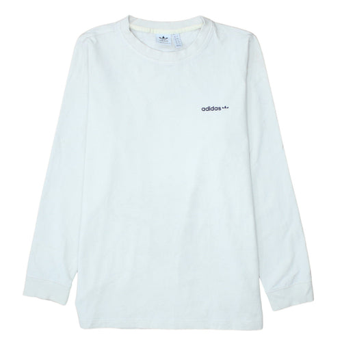 Adidas Womens White Crew Neck Long Sleeve Pullover Sweatshirt UK 12