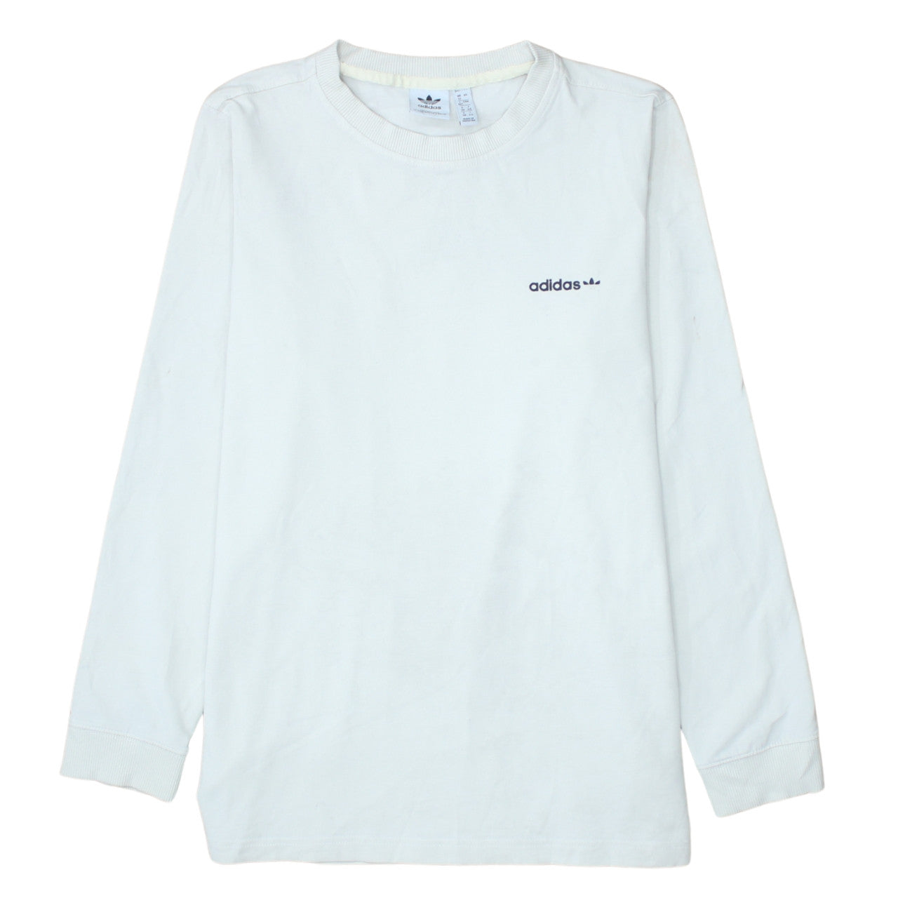 Adidas Womens White Crew Neck Long Sleeve Pullover Sweatshirt UK 12