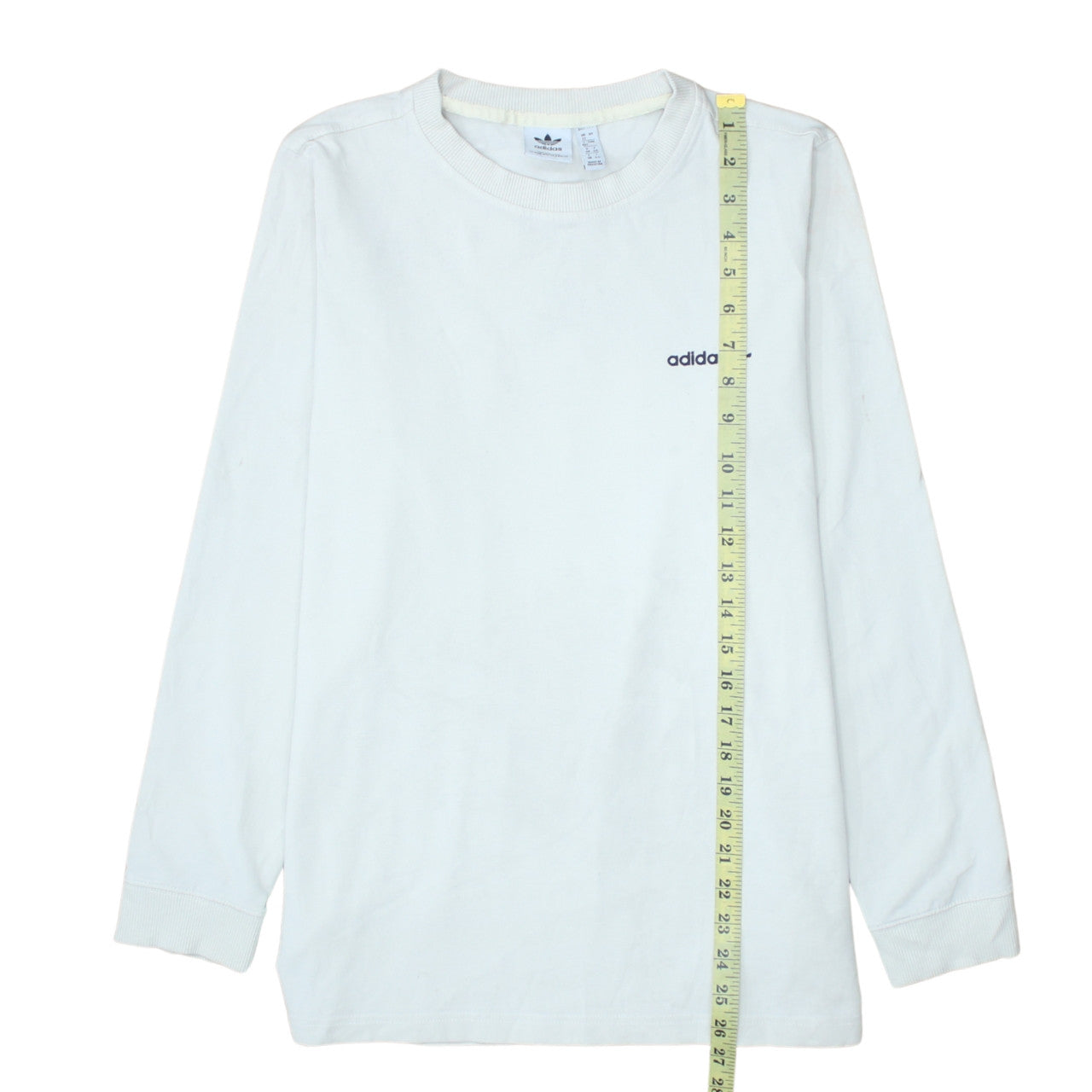 Adidas Womens White Crew Neck Long Sleeve Pullover Sweatshirt UK 12