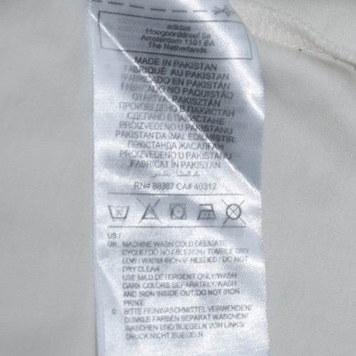 Adidas Womens White Crew Neck Long Sleeve Pullover Sweatshirt UK 12