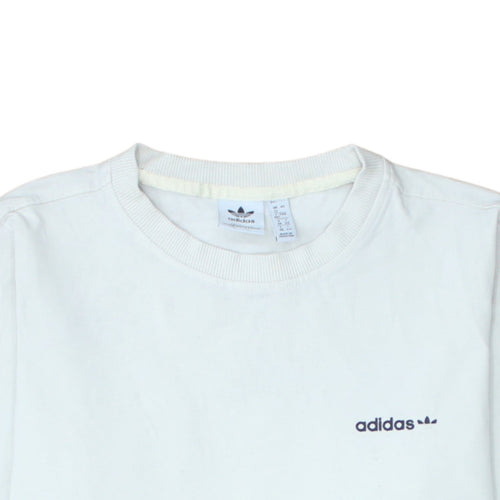 Adidas Womens White Crew Neck Long Sleeve Pullover Sweatshirt UK 12