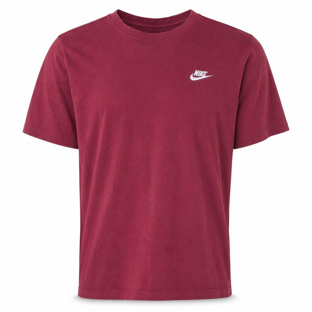 Front view of Nike Men's Red Crew Neck Cotton T-Shirt Medium