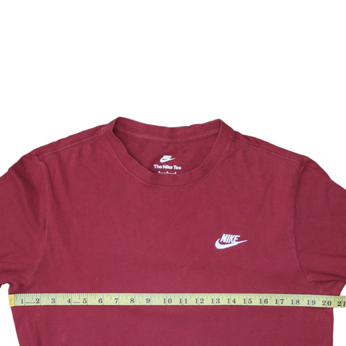 Nike Men's Red Crew Neck Cotton T-Shirt Medium