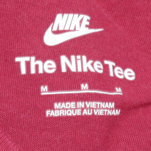 Nike Men's Red Crew Neck Cotton T-Shirt Medium