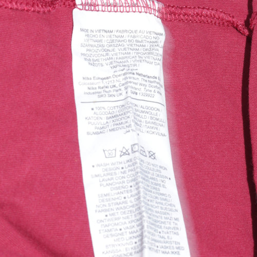 Nike Men's Red Crew Neck Cotton T-Shirt Medium