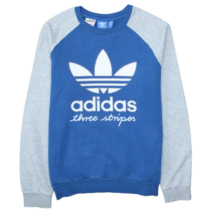 Adidas Boys Blue Crew Neck Pullover Sweatshirt Size 14 Years