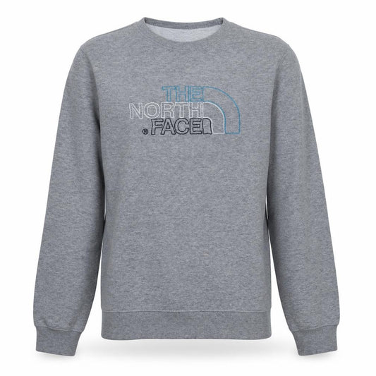 Front view of The North Face Men's Grey Crew Neck Pullover Sweatshirt, size S