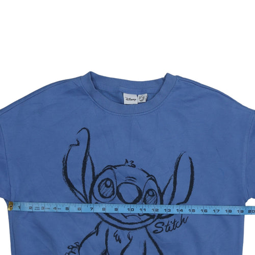 Disney Primark Women Blue Stitch Sweatshirt XS Crew Neck Pullover