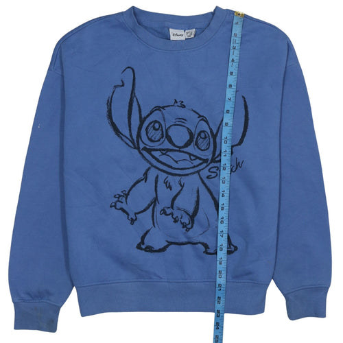 Disney Primark Women Blue Stitch Sweatshirt XS Crew Neck Pullover