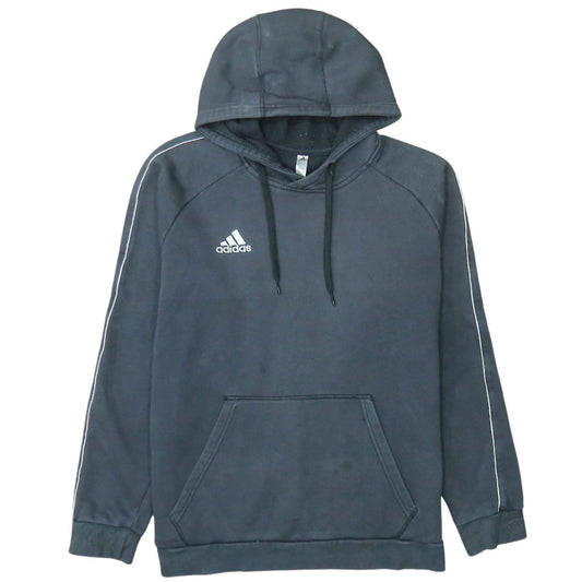 Adidas Mens Black Pullover Hoodie L Logo Fleece Sportswear