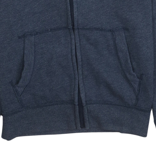Hollister Men’s Blue Full Zip Hoodie XS Regular Fit Logo Print
