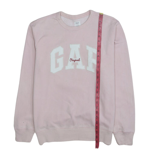 GAP Women Pink Logo Pullover Sweatshirt Size S Cotton Blend