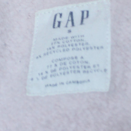 GAP Women Pink Logo Pullover Sweatshirt Size S Cotton Blend