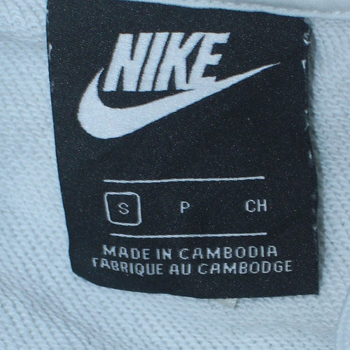 Nike Women's White Hoodie Small Pink Logo Pullover Sweatshirt