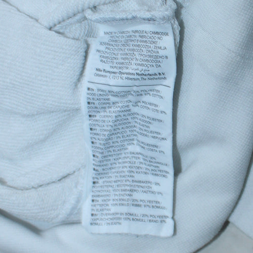 Nike Women's White Hoodie Small Pink Logo Pullover Sweatshirt