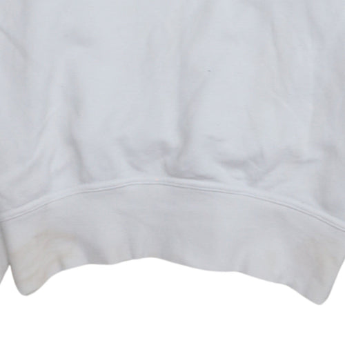 Nike Women's White Hoodie Small Pink Logo Pullover Sweatshirt