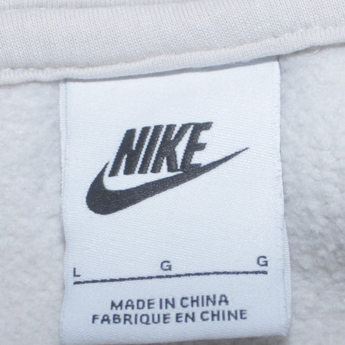 Nike Men's White Pullover Hoodie Long Sleeve Fleece Size L