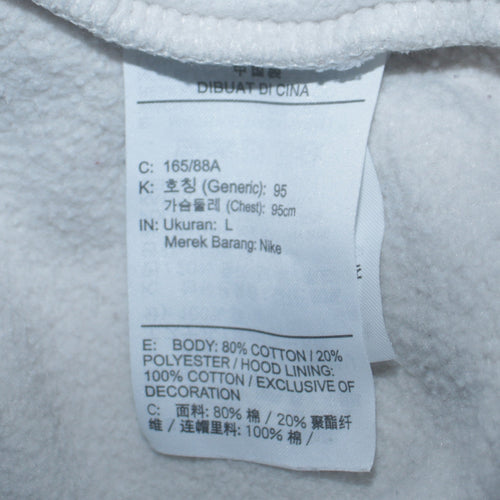 Nike Men's White Pullover Hoodie Long Sleeve Fleece Size L
