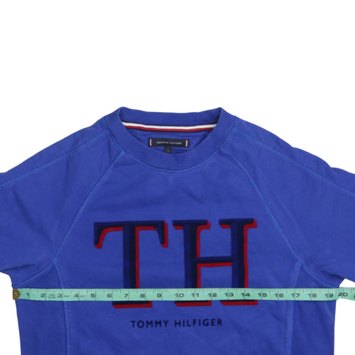 Tommy Hilfiger Men's Blue Logo Crew Neck Sweatshirt Size S
