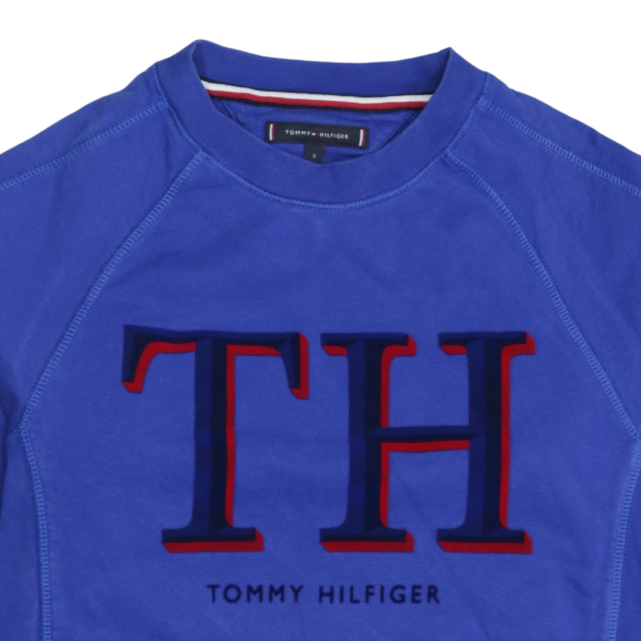 Tommy Hilfiger Men's Blue Logo Crew Neck Sweatshirt Size S
