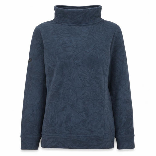 Front view of Berghaus Women Blue Button Neck Fleece Pullover UK 10 Polyester Warm Top