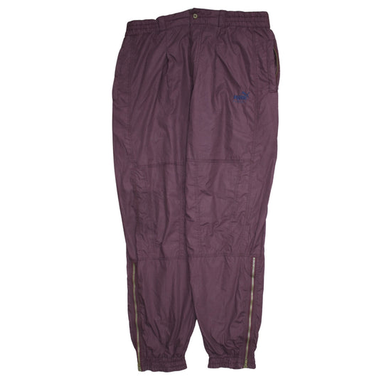 Puma Men's Purple XL Retro Jogger Trousers with Ankle Zips