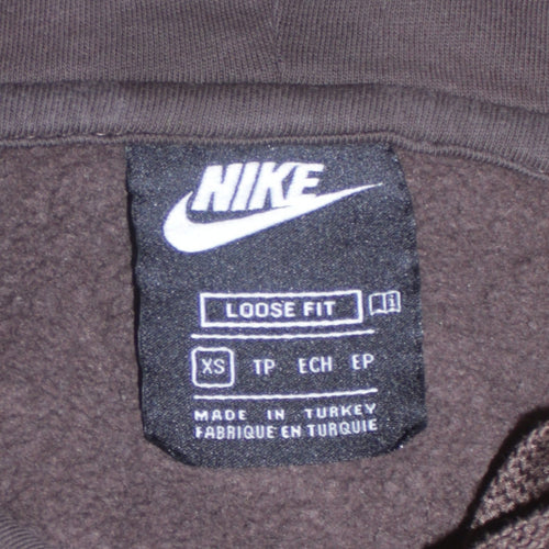 Nike Men's Brown XS Pullover Hoodie Loose Fit Fleece Sweatshirt