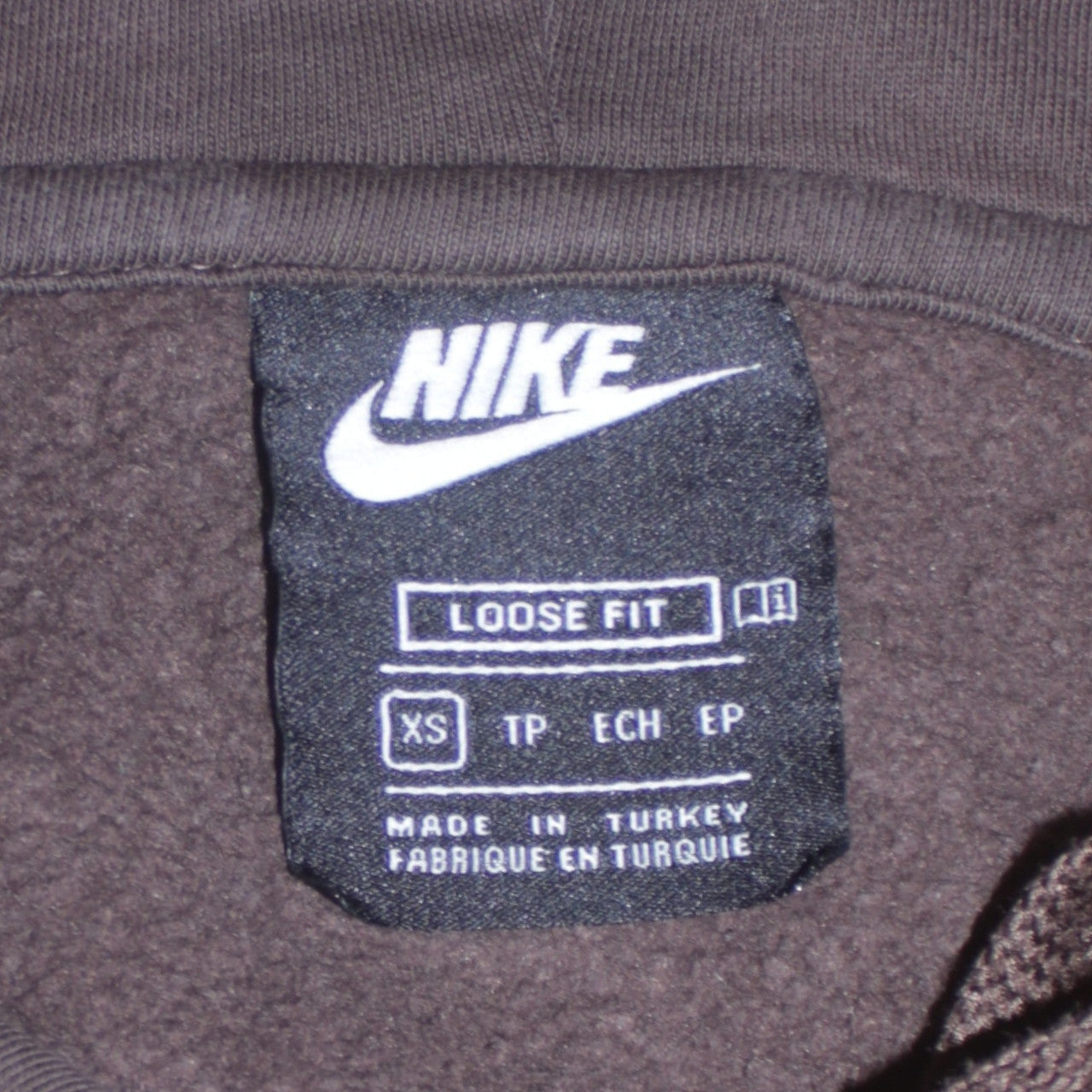 Nike Men's Brown XS Pullover Hoodie Loose Fit Fleece Sweatshirt