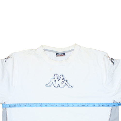 Kappa Men's White 2XL Short Sleeve Crew Neck Logo T-Shirt