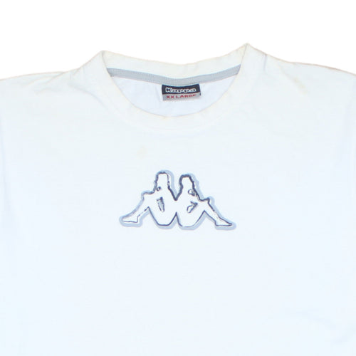 Kappa Men's White 2XL Short Sleeve Crew Neck Logo T-Shirt