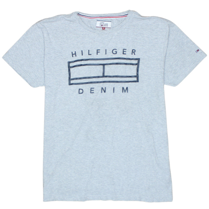 Tommy Hilfiger Mens Grey Graphic Logo Crew Neck Cotton T-Shirt Size S