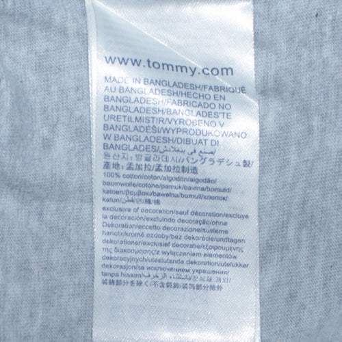 Tommy Hilfiger Mens Grey Graphic Logo Crew Neck Cotton T-Shirt Size S