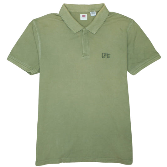 Levi's Men's Green Cotton Polo Shirt Size L Short Sleeve Classic Fit
