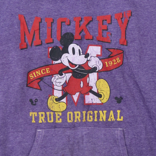 Disney Women Purple Mickey Graphic Pullover Hoodie M