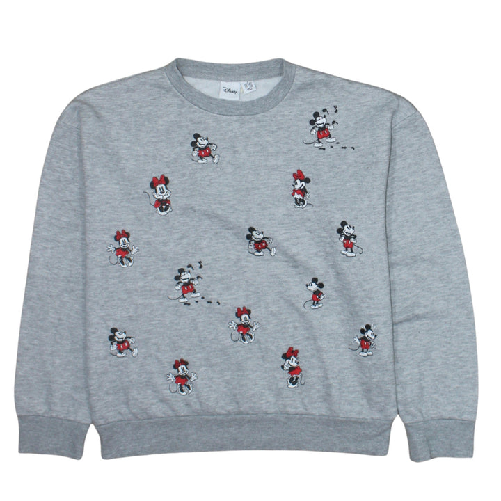 Disney Women’s Grey Mickey & Minnie Sweatshirt UK 10/12 Size S