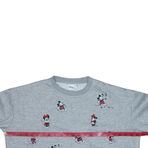 Disney Women’s Grey Mickey & Minnie Sweatshirt UK 10/12 Size S