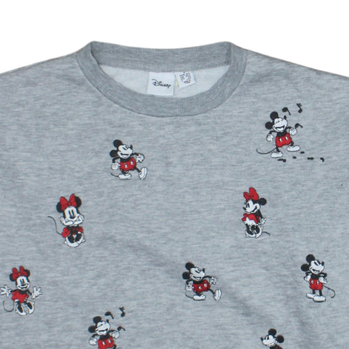 Disney Women’s Grey Mickey & Minnie Sweatshirt UK 10/12 Size S