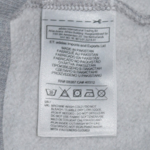 Adidas Women Grey Full Zip Hoodie Size 8 Classic Logo 1972 Design