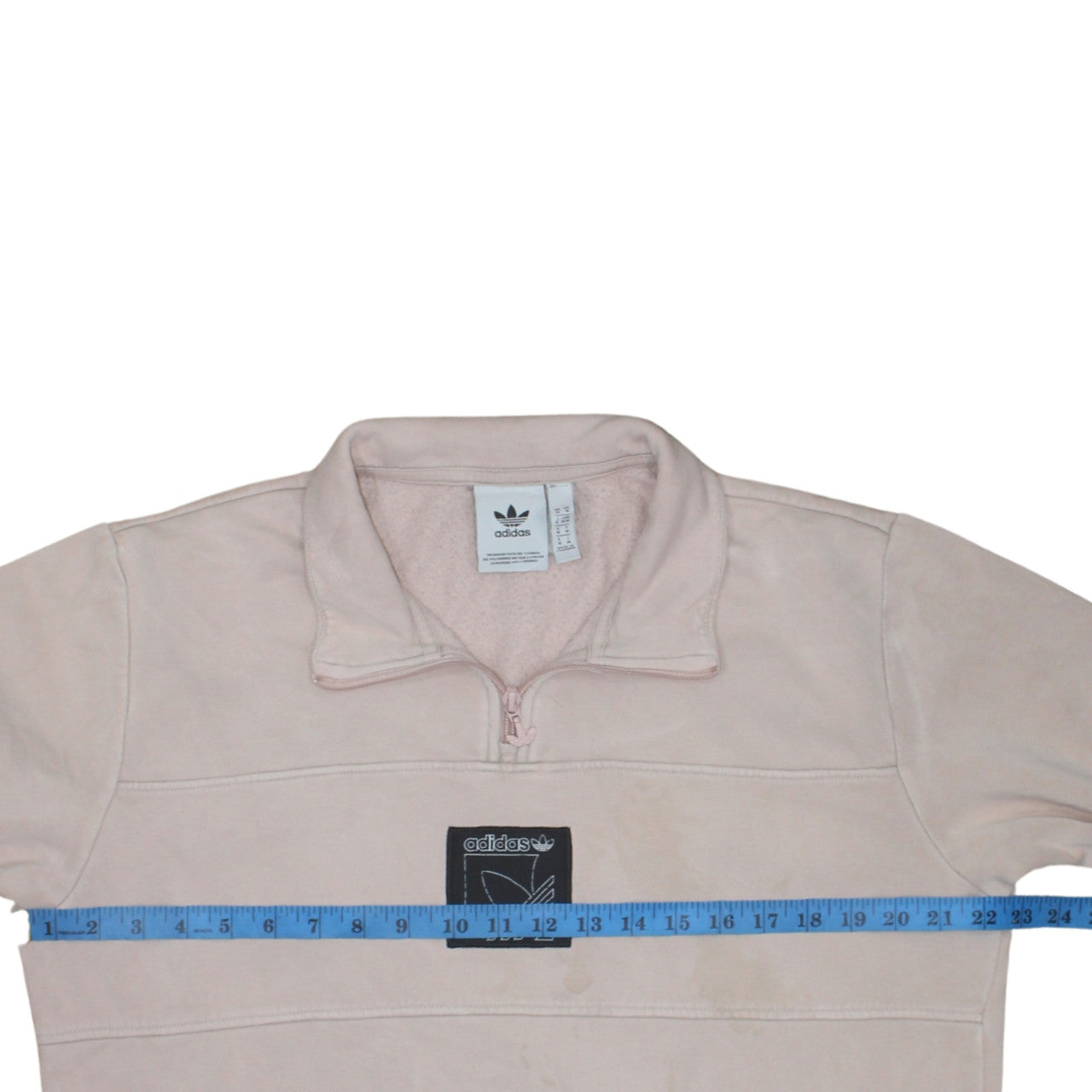 adidas Men Pink 1/4 Zip Fleece Sweatshirt Medium Regular Fit