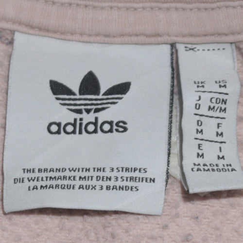 adidas Men Pink 1/4 Zip Fleece Sweatshirt Medium Regular Fit