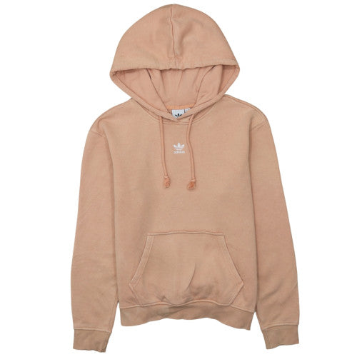 Adidas Womens Beige Pullover Hoodie UK 8 Cotton Fleece Casual