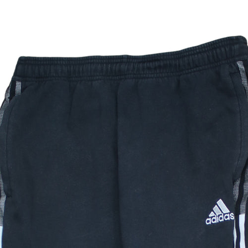 Adidas Men’s Black Jogger Sweatpants L Tapered Fit Fleece