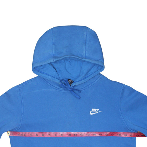Nike Men Blue Pullover Hoodie Small Fleece Logo Sportswear