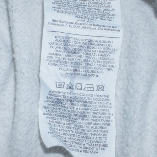 Nike Men's Grey Crew Neck Sweatshirt L Cotton Blend Logo Pullover