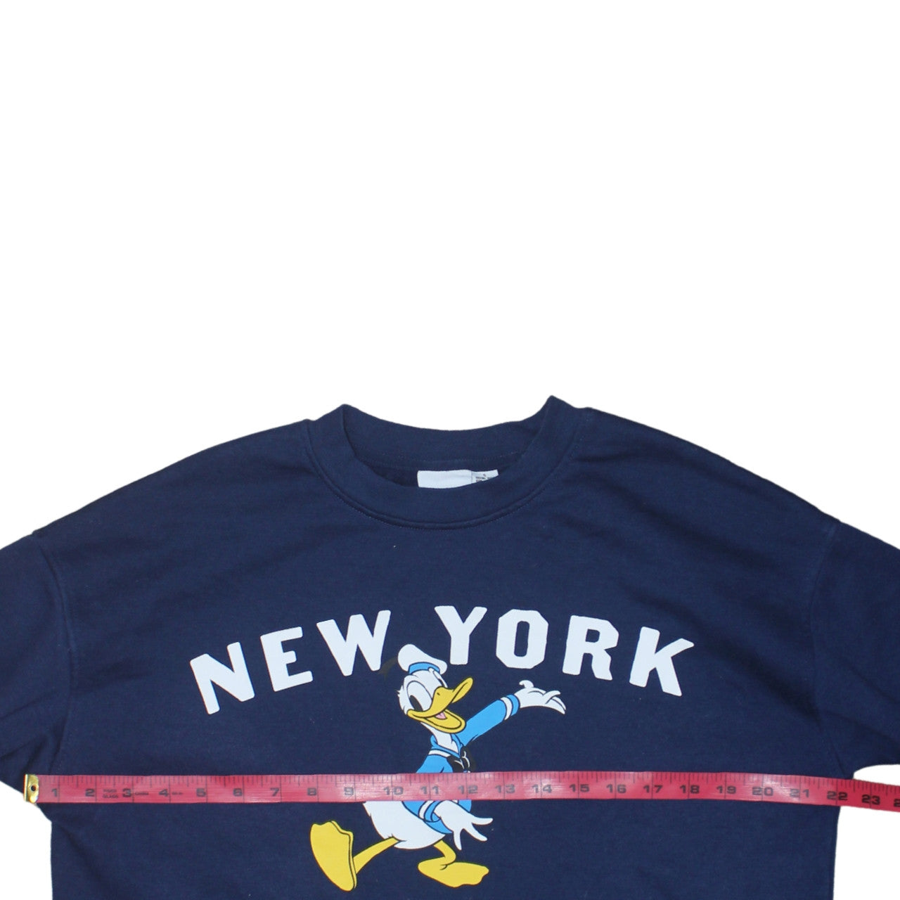 Disney Womens Navy Blue Donald Duck New York Printed Sweatshirt Size S