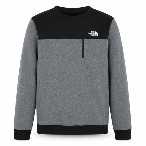 The North Face Men's Grey Black 1/4 Zip Fleece Sweatshirt Size S