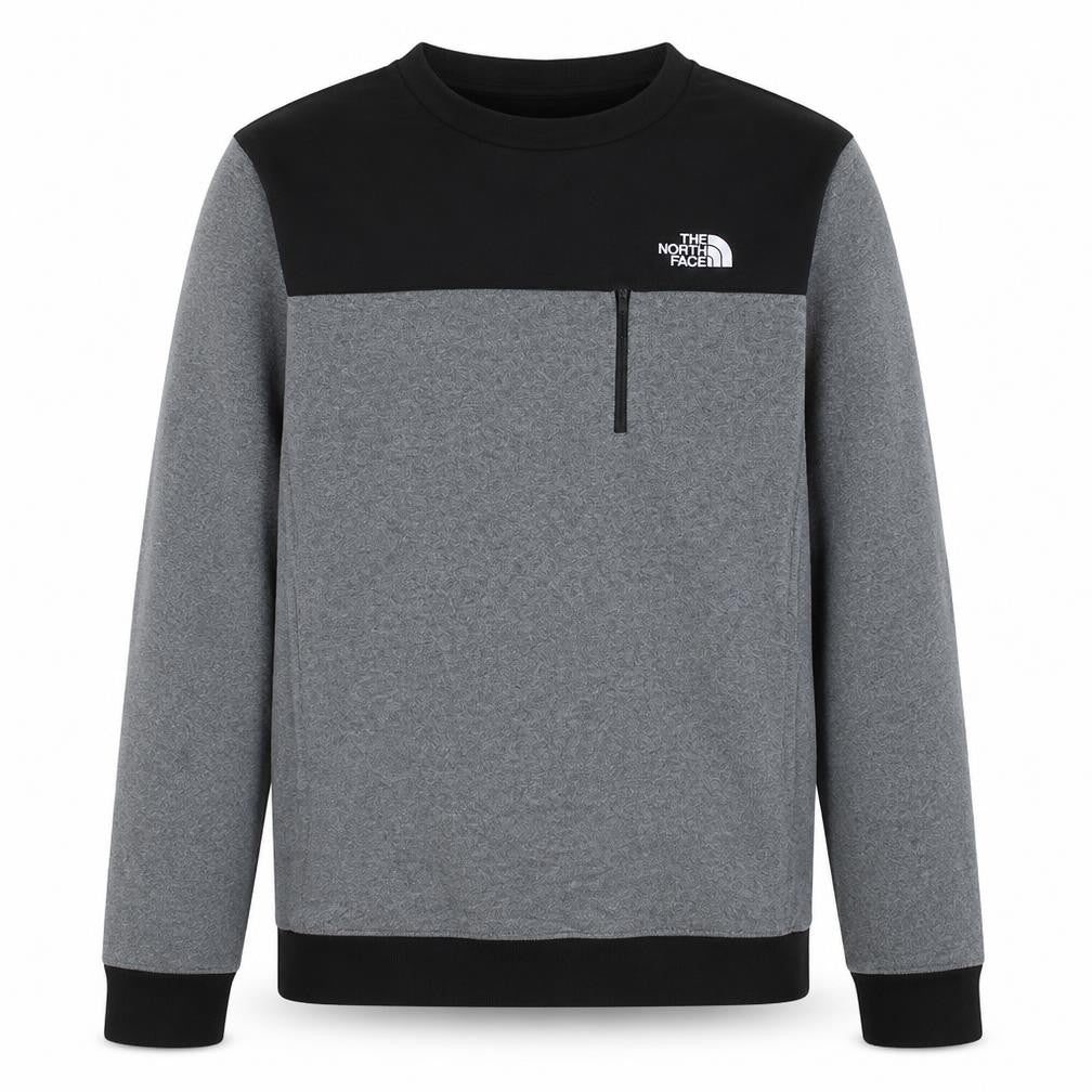 The North Face Men's Grey Black 1/4 Zip Fleece Sweatshirt Size S